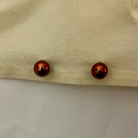 Vintage Copper Ball Stud Earrings - Picture 5 of 16